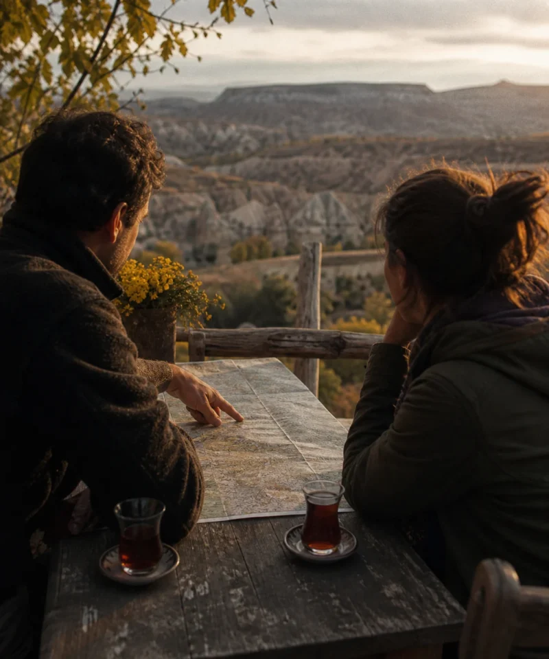 Rota Sohbetleri içerikleri için açık havada sohbet sahnesi